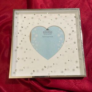Silver plated heart frame with crystal accents